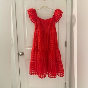 Vestique Vibrant Red Dress • Small • Romantic • Tiered • Spring